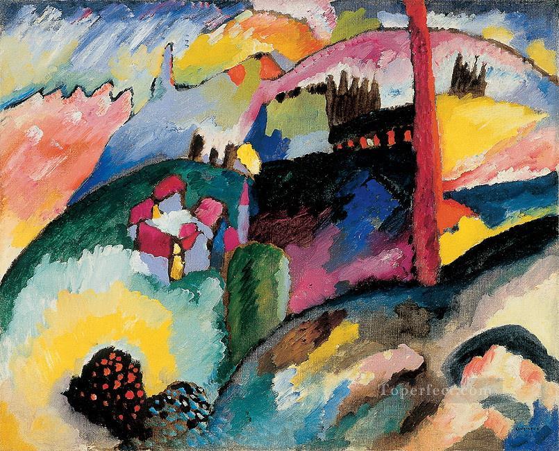 Landscape with factory chimney Wassily Kandinsky Oil Paintings